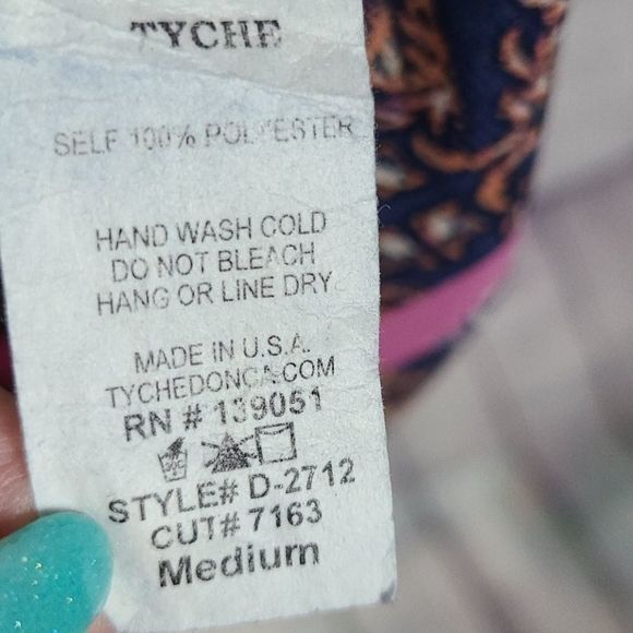 Tyche Navy Tribal Print Trapeze Shift Mini Dress Sleeveless High Neck Summer - Picture 9 of 11